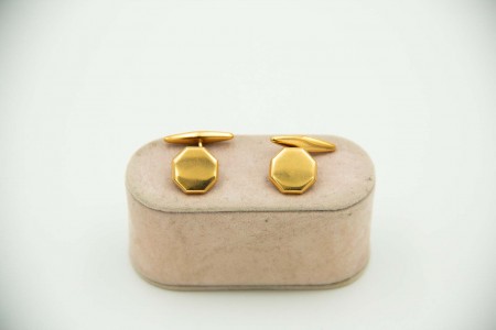 Botões de punho octogonais em ouro amarelo